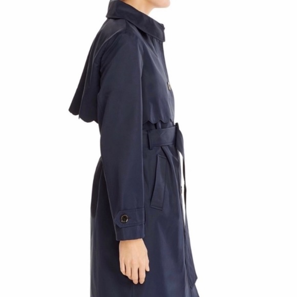 Kate Spade Scalloped Belted Hood Rain Trench Coat - Picture 3 of 8